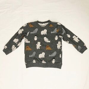 H&M 2T Grey Sweatshirt with Seals, Penguins, Polar Bears, Walrus's